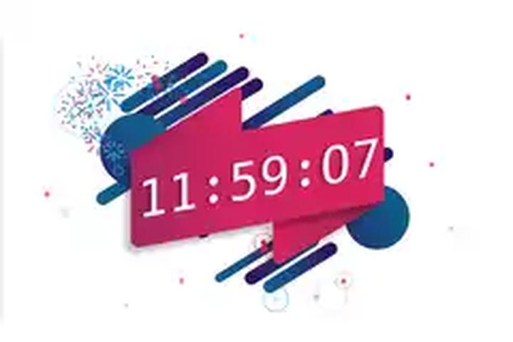 Flat New Year Countdown Clock - interactive app thumbnail